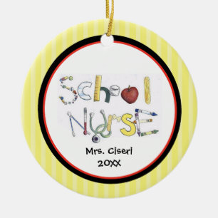 Entzückende Schulkrankenschwester-Verzierung Keramik Ornament