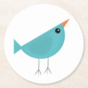 Entzückende skurrile Vogel-Natur-Kunst Runder Pappuntersetzer
