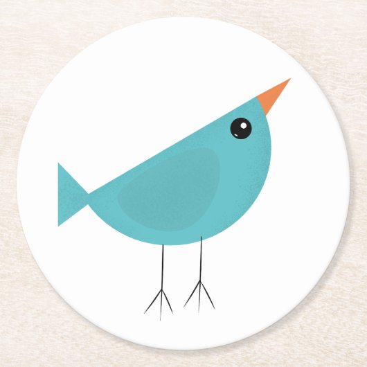 Entzückende skurrile Vogel-Natur-Kunst Runder Pappuntersetzer (Vorderseite)