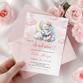 Entzückende Teddybär-Baby-Party-Einladung Cloud 9 Einladung