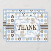 Entzückende Teddybären danken Ihnen, Blau zu Dankeskarte (Vorne/Hinten)