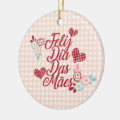 Entzückende Verzierung Feliz Durchmessers DAS Mães Keramik Ornament (Links)