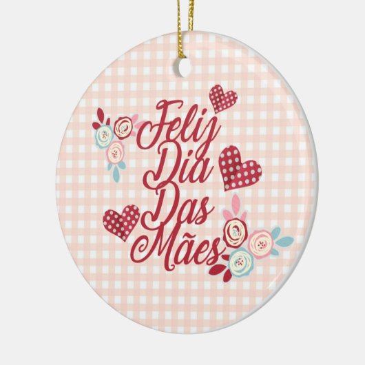 Entzückende Verzierung Feliz Durchmessers DAS Mães Keramik Ornament (Links)