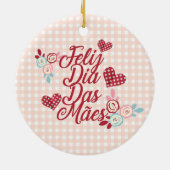 Entzückende Verzierung Feliz Durchmessers DAS Mães Keramik Ornament (Hinten)