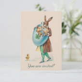 Entzückende Vintage Ostern-Party Einladung - (Stehend Vorderseite)