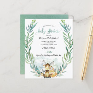 Entzückende Wald-Baby-Shower-Einladungen zum günst