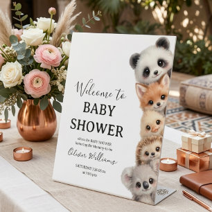 Entzückende Waldtiere Baby Shower Sockelschild
