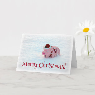 Entzückende Weihnachts-Schweine-Grußkarte! Karte