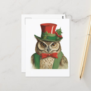 Entzückende Weihnachtseule Postkarte