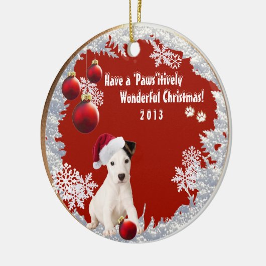 Entzückende Weihnachtsverzierung Keramikornament (Links)