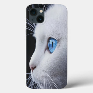 Entzückende weiße Katze mit blauen Augen – iPhone  13 Hülle