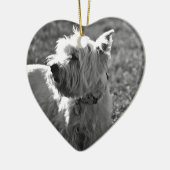 Entzückende Westie Terrier Sammlung Keramikornament (Links)