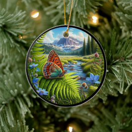 Entzückender Amerikanischer Kupferfalter Keramik Ornament