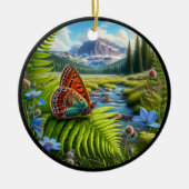 Entzückender Amerikanischer Kupferfalter Keramik Ornament (Vorne)