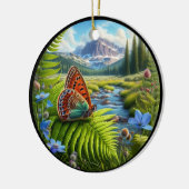 Entzückender Amerikanischer Kupferfalter Keramik Ornament (Links)