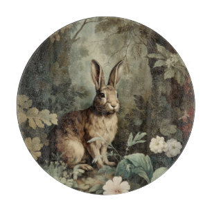 Entzückender antiker Hase im üppigen Wald Schneidebrett