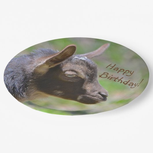 Entzückender Baby-Ziegen-Geburtstag Pappteller (Schrägansicht)