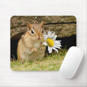 Entzückender BabyChipmunk mit Gänseblümchen Mousepad (Mit Mouse)