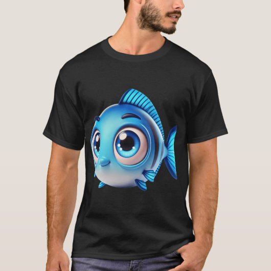 Entzückender Blauer Fisch T-Shirt (Vorderseite)