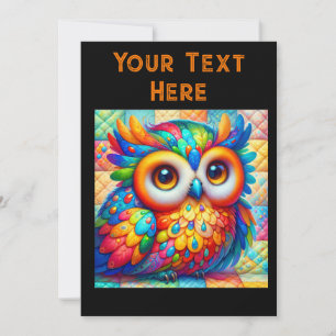 Entzückender Bunter Uhu Einladung