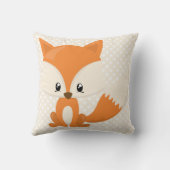 Entzückender CartoonFox mit Polka-Punkt Kissen (Rückseite)