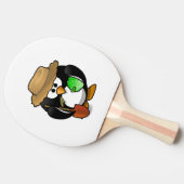 Entzückender Cartoonpenguin-Bauer Tischtennis Schläger (Seitenansicht)