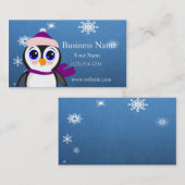 Entzückender CartoonPenguin mit Schal und Hut Visitenkarte (Vorne/Hinten)