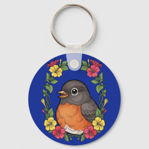 Entzückender Connecticut-Vogel mit Mirabilis Schlüsselanhänger