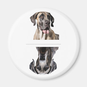 Entzückender Dunkelfarbener Deutsche Dogge Geschir Magnet