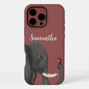 Entzückender Elefant und niedliche Marienkäfer iPhone 16 Pro Max Hülle