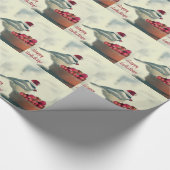 Entzückender FeiertagChickadee Geschenkpapier (Ecke)