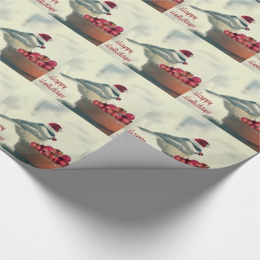 Entzückender FeiertagChickadee Geschenkpapier (Ecke)