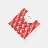 Entzückender Feiertags-Welpe mit Weihnachtsmannmüt Serviette (Ecke)