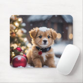 Entzückender Feiertags-Welpen-Mauspad Mousepad (Mit Mouse)