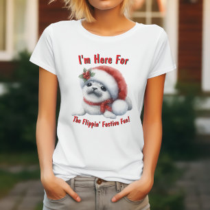 Entzückender Feiertagsbabyrobbe - Süß und Festlich T-Shirt
