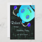 Entzückender flüchtiger Blick ein Boo-blauen Einladung (Vorderseite)