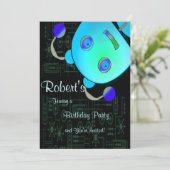 Entzückender flüchtiger Blick ein Boo-blauen Einladung (Stehend Vorderseite)