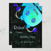 Entzückender flüchtiger Blick ein Boo-blauen Einladung (Vorne/Hinten)