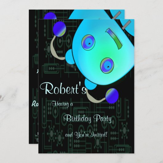 Entzückender flüchtiger Blick ein Boo-blauen Einladung (Vorne/Hinten)