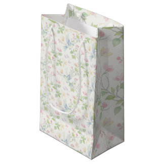 Entzückender Frühlingsvogel und Blumen Kleine Geschenktüte