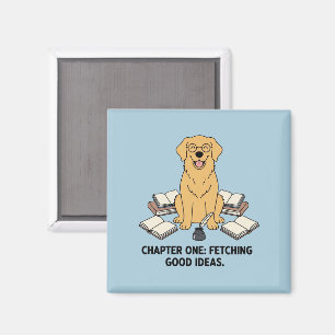 Entzückender Gelehrter Golden Retriever Kühlschran Magnet
