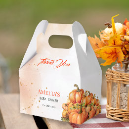 Entzückender Gold-Orange-Aquarell-Kürbis zum Danke Geschenkschachtel