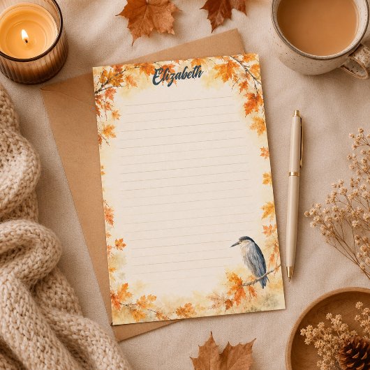 Entzückender Herbstwald mit Reiher  Briefpapier