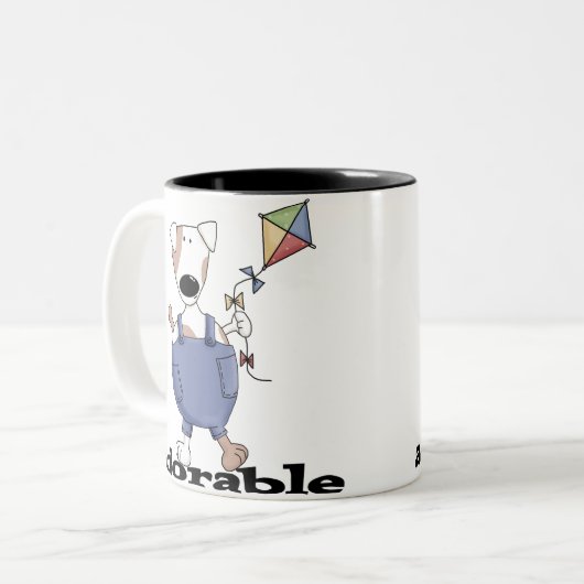 ENTZÜCKENDER HUND ZWEIFARBIGE TASSE (Vorderseite Links)