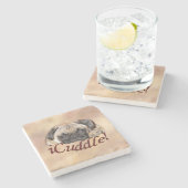 Entzückender iCuddle Mops-Welpe Steinuntersetzer (Seitenansicht)