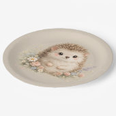 Entzückender Igel Europäischer Garten Pappteller (Schrägansicht)