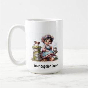 Entzückender junger Munchkin in Vintage-Kleidung Kaffeetasse