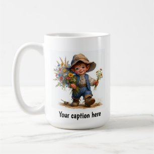Entzückender junger Munchkin in Vintage-Kleidung Kaffeetasse