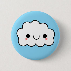 Entzückender Kawaii Wolken-Knopf Button