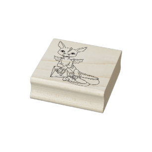 Entzückender kleiner Drache mit Gummistempel